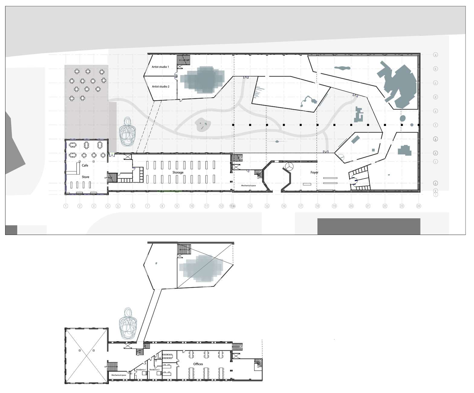 The floorplan for the new museum building.